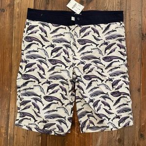 NWT Crewcuts J Crew Whale Swim Trunks Size 14